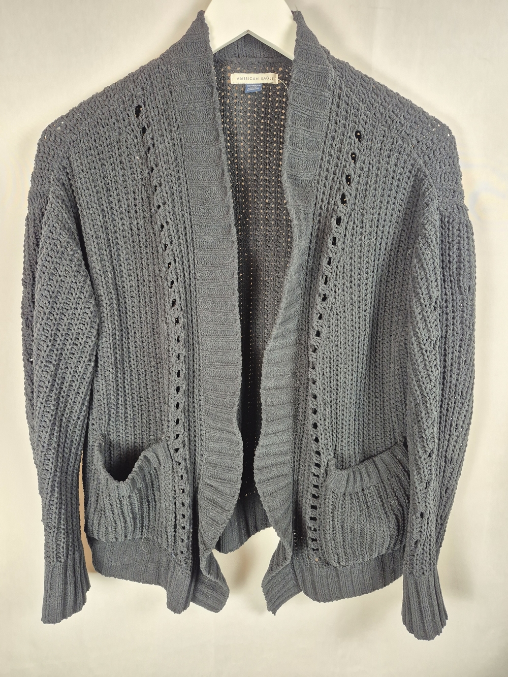American Eagle Outfitters Open-Front Gray Knit Cardigan Sweater Size XS